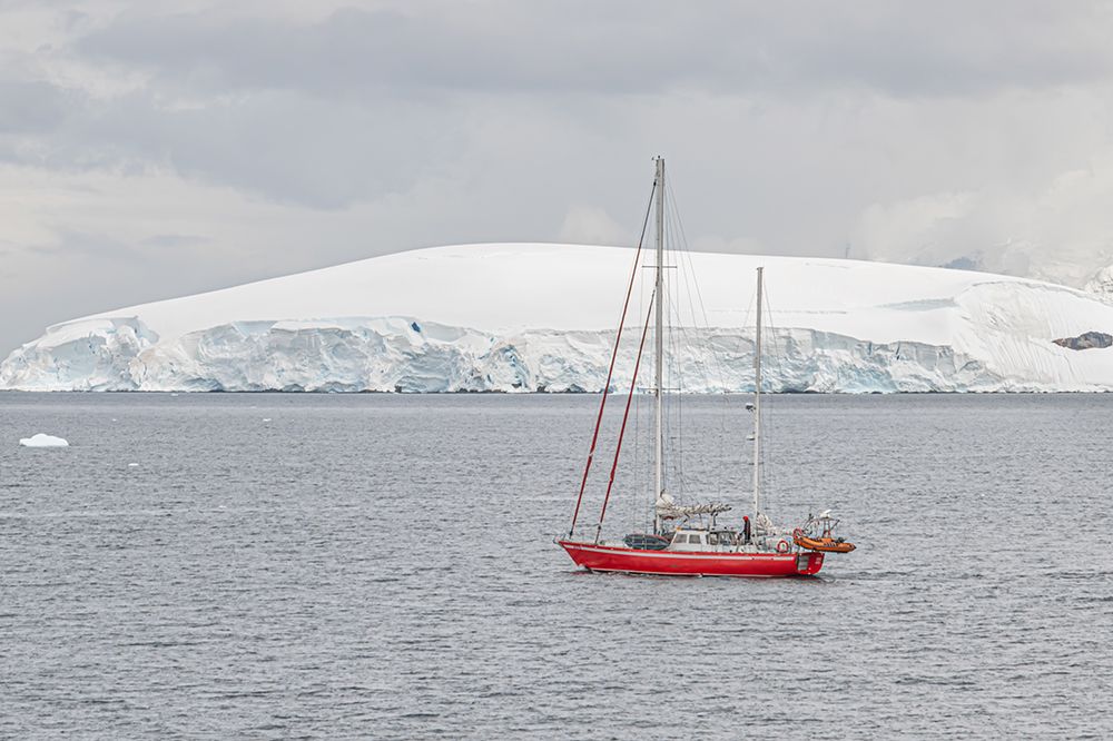 Red Sailboat and Tabular Iceberg art print by Richard Silver for $57.95 CAD