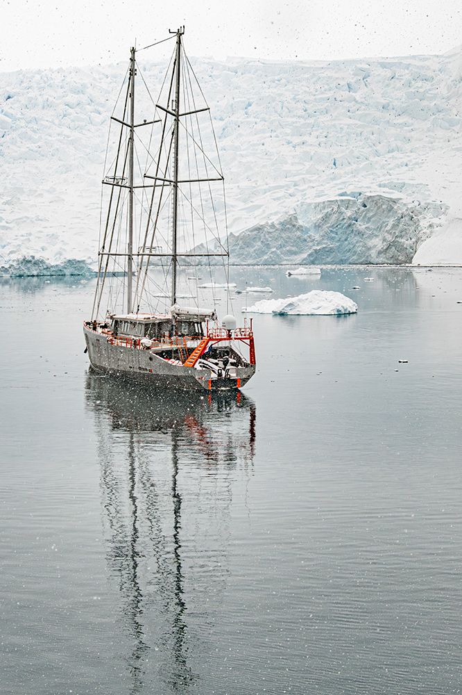 Schooner Near Antarctic Glacier art print by Richard Silver for $57.95 CAD