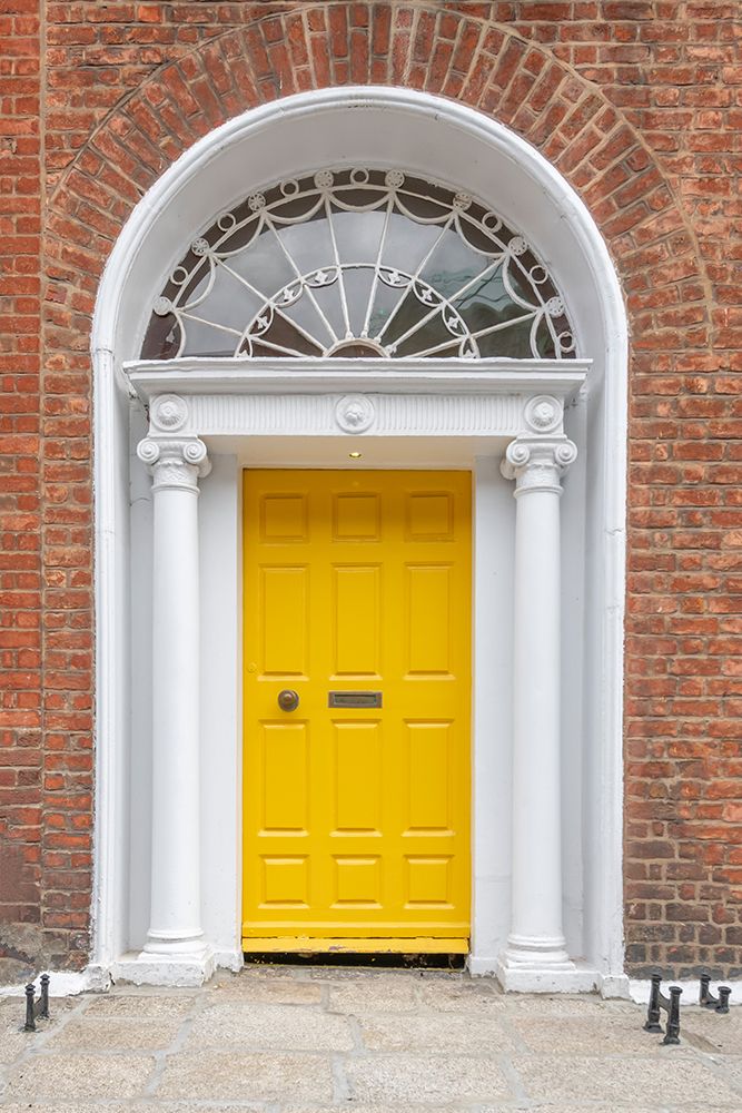 Yellow Georgian Door Fluted Columns art print by Richard Silver for $57.95 CAD