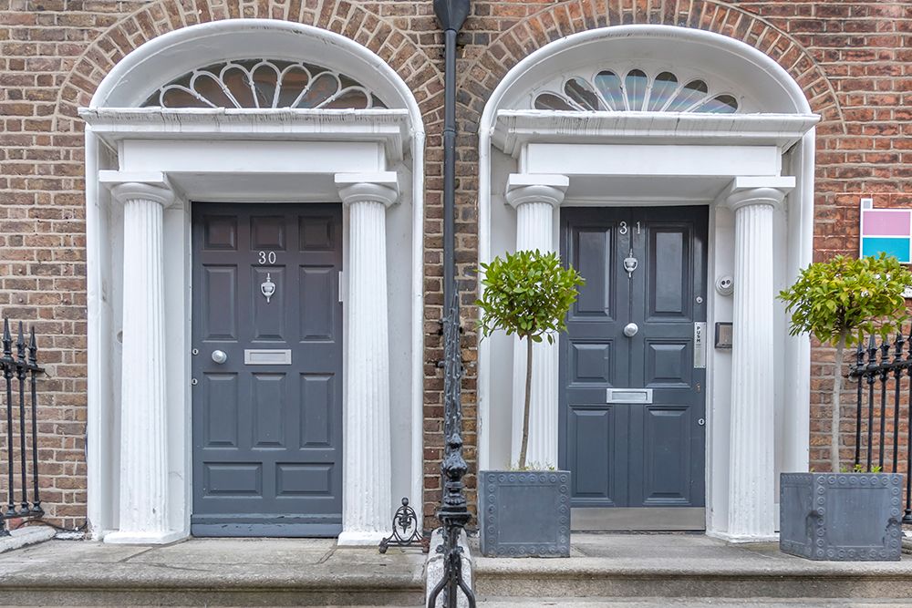Twin Navy Georgian Doors I art print by Richard Silver for $57.95 CAD
