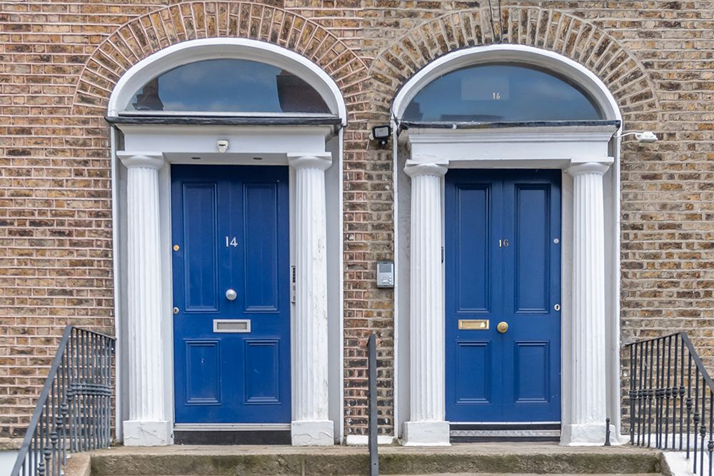 Twin Navy Georgian Doors Numbered 14 art print by Richard Silver for $57.95 CAD