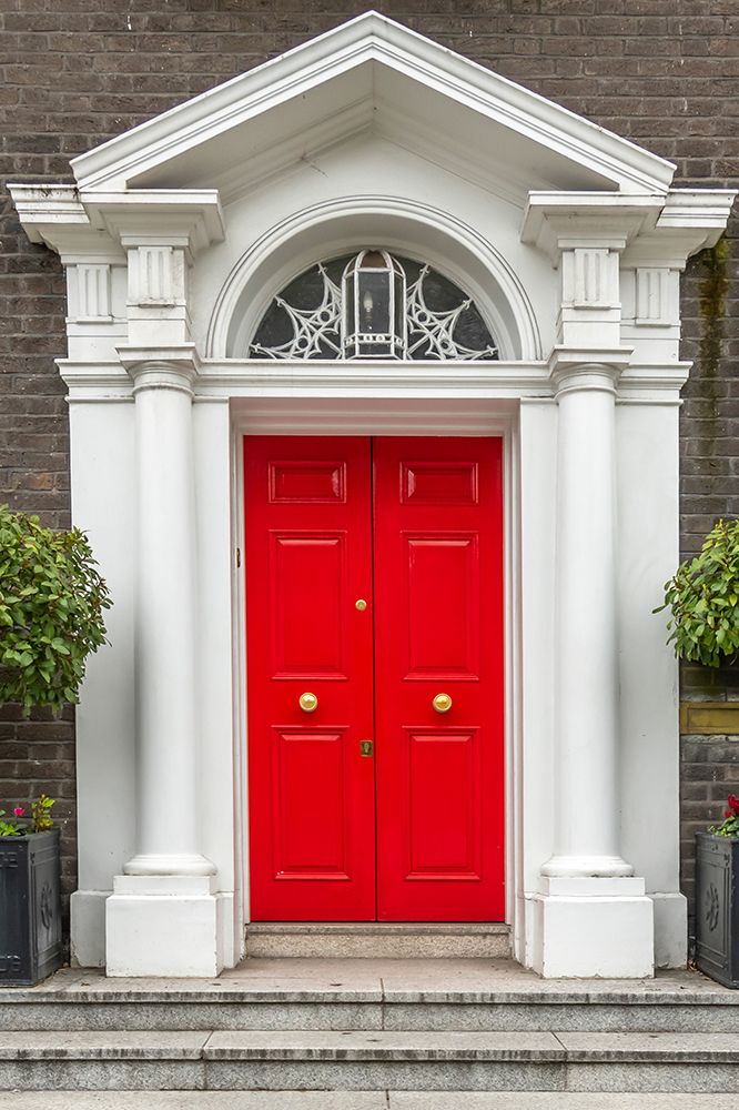 Red Door with Pediment and Columns art print by Richard Silver for $57.95 CAD