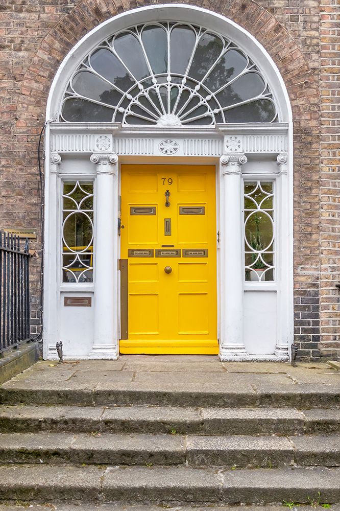 Yellow Georgian Door Circular Sidelights art print by Richard Silver for $57.95 CAD