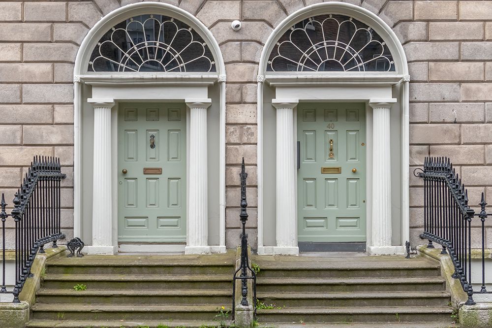 Twin Sage Green Georgian Doors art print by Richard Silver for $57.95 CAD