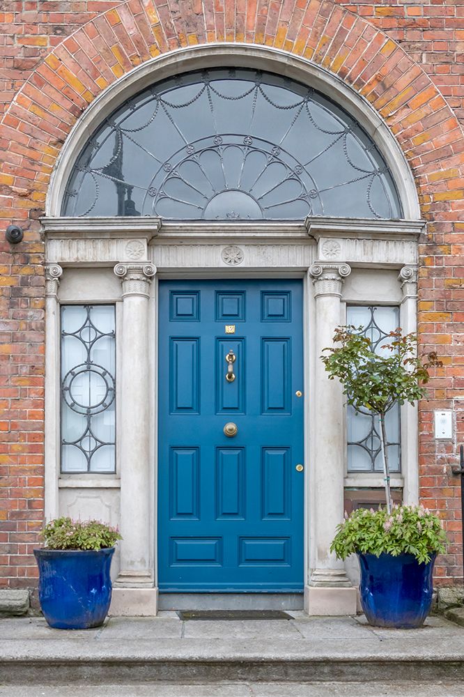 Teal Georgian Door Blue Planters art print by Richard Silver for $57.95 CAD