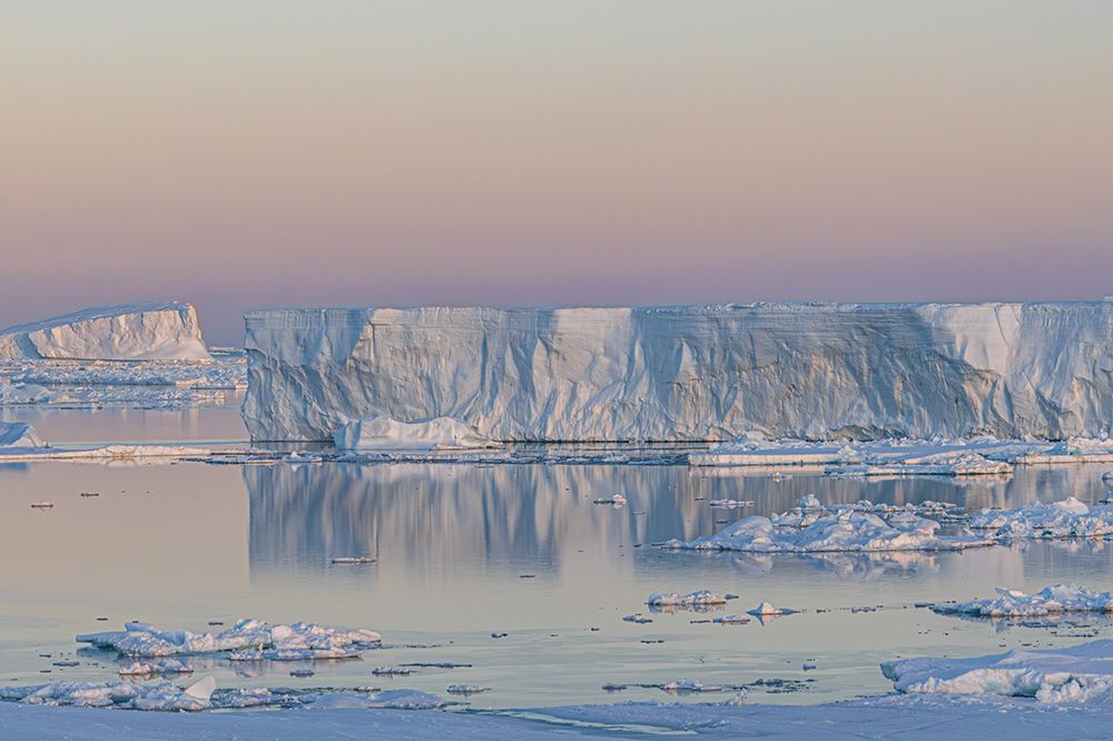 Panoramic Tabular Iceberg Wall at Dusk art print by Richard Silver for $57.95 CAD
