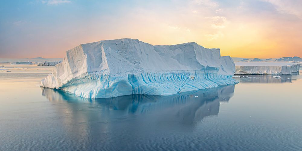 Sunrise Draped Texture Iceberg art print by Richard Silver for $57.95 CAD