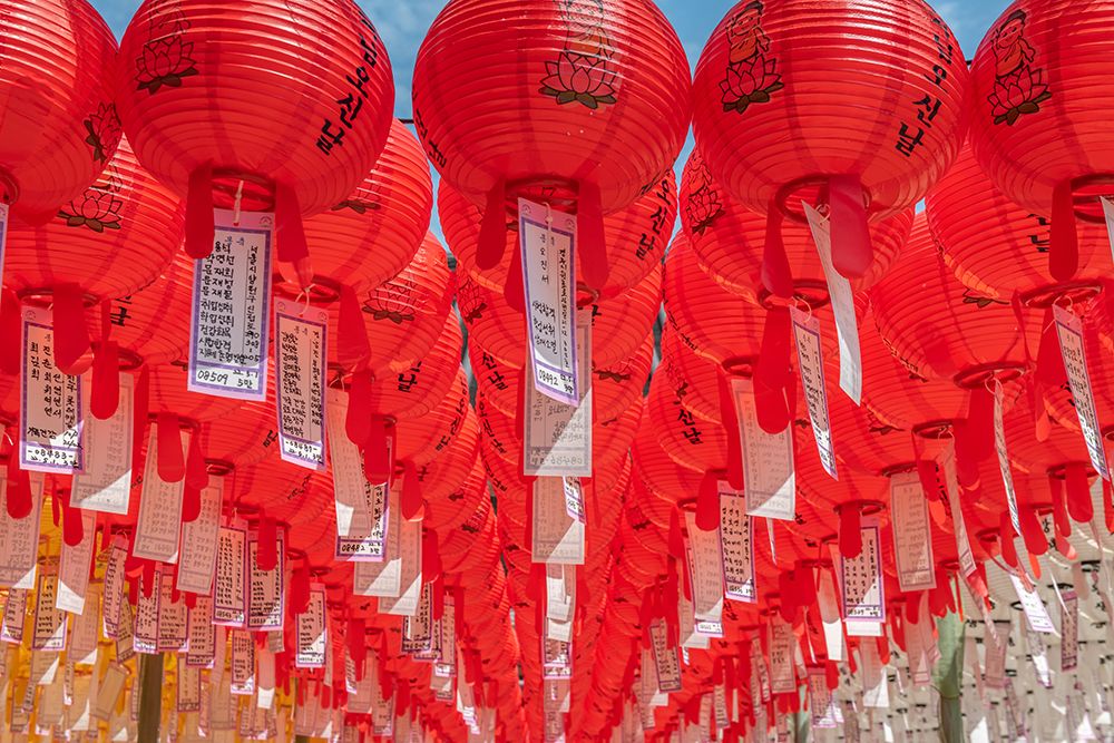 Red Paper Lanterns with Prayer Tags art print by Richard Silver for $57.95 CAD