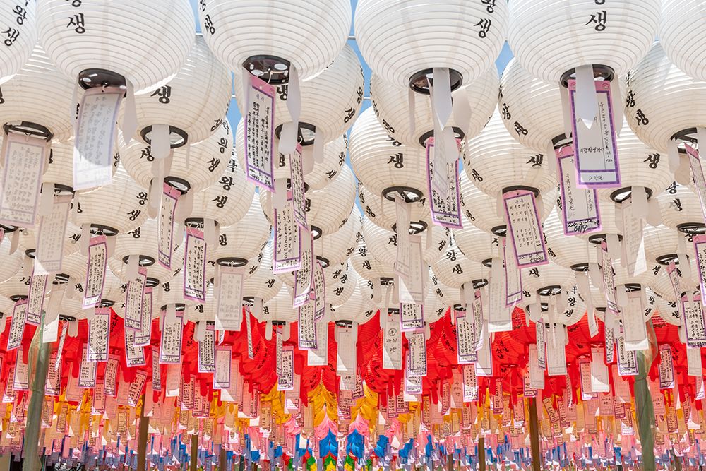 White Lanterns with Red Streamers art print by Richard Silver for $57.95 CAD