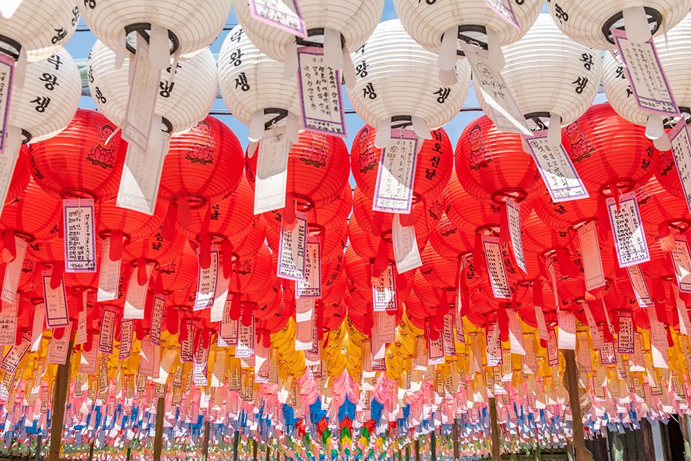 White and Red Lantern Rows art print by Richard Silver for $57.95 CAD