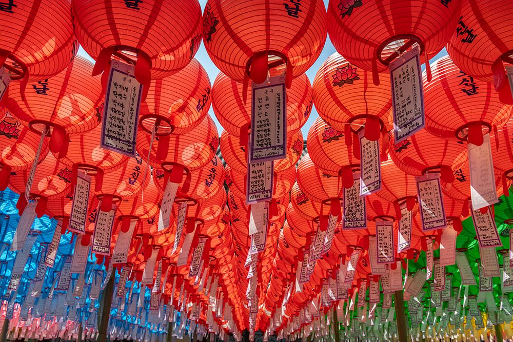Red Lantern Corridor Perspective art print by Richard Silver for $57.95 CAD