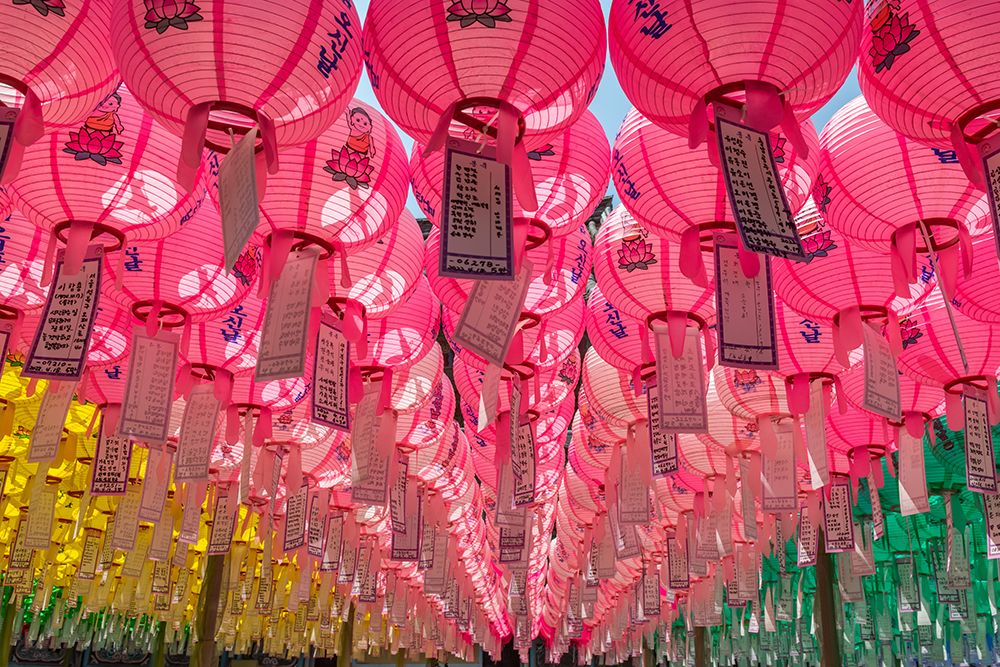 Pink Lantern Corridor Perspective art print by Richard Silver for $57.95 CAD