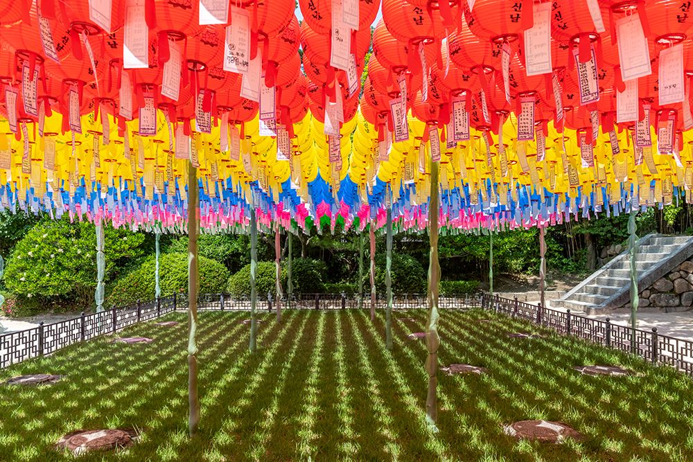 Garden Courtyard Tiered Lanterns art print by Richard Silver for $57.95 CAD
