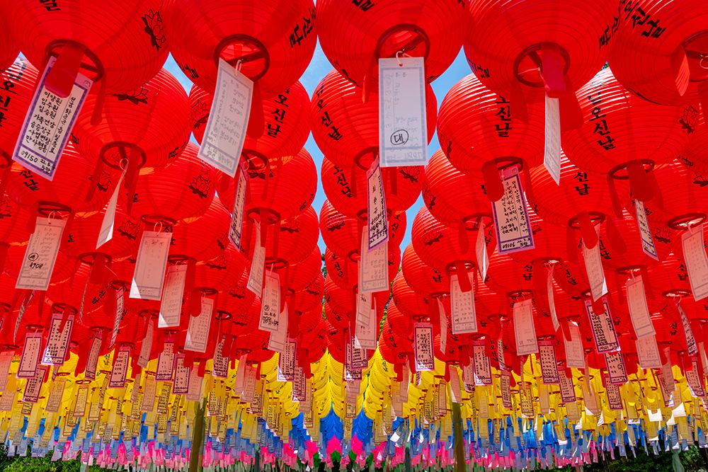 Red Lanterns Yellow Tiers Below art print by Richard Silver for $57.95 CAD