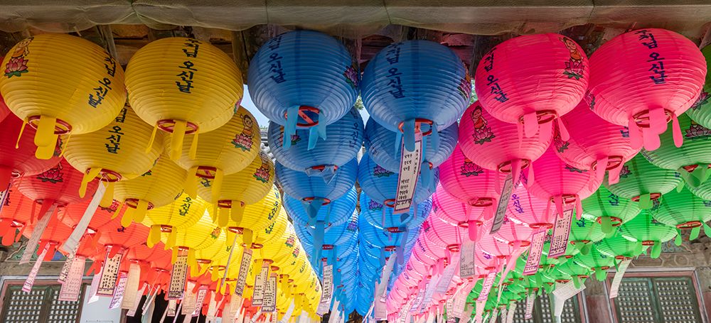 Rainbow Rows of Temple Lanterns art print by Richard Silver for $57.95 CAD