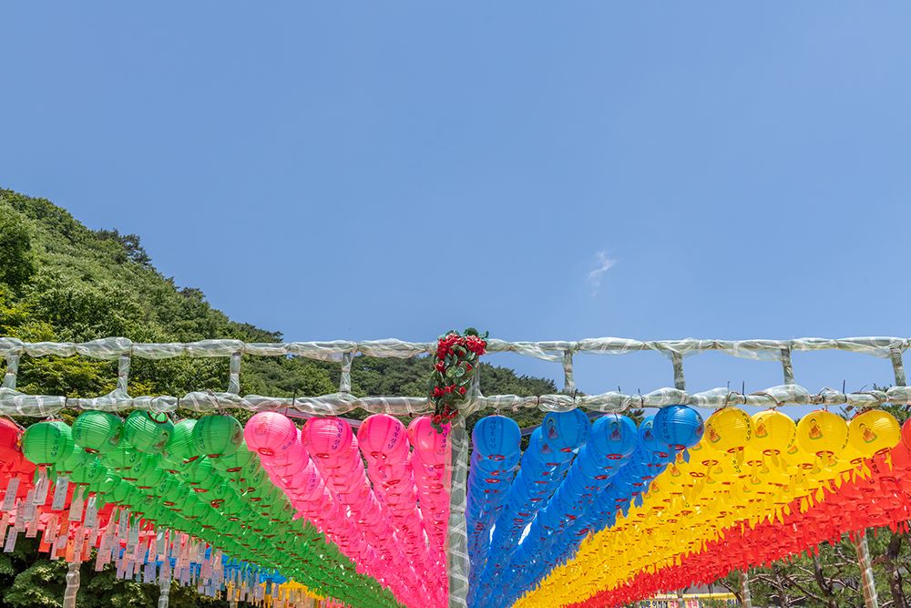 Fan Shaped Rainbow Lantern Display I art print by Richard Silver for $57.95 CAD