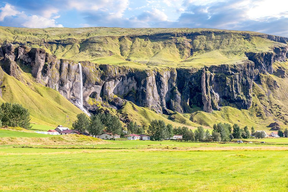 Icelandic Highland Cliffs and Farm art print by Richard Silver for $57.95 CAD