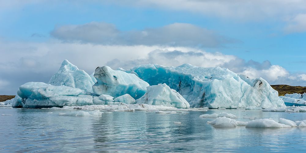 Jokulsarlon Lagoon Blue Iceberg Cluster art print by Richard Silver for $57.95 CAD