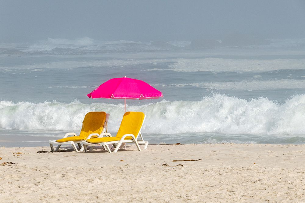 Cape Town Beach Chairs Crashing Waves art print by Richard Silver for $57.95 CAD