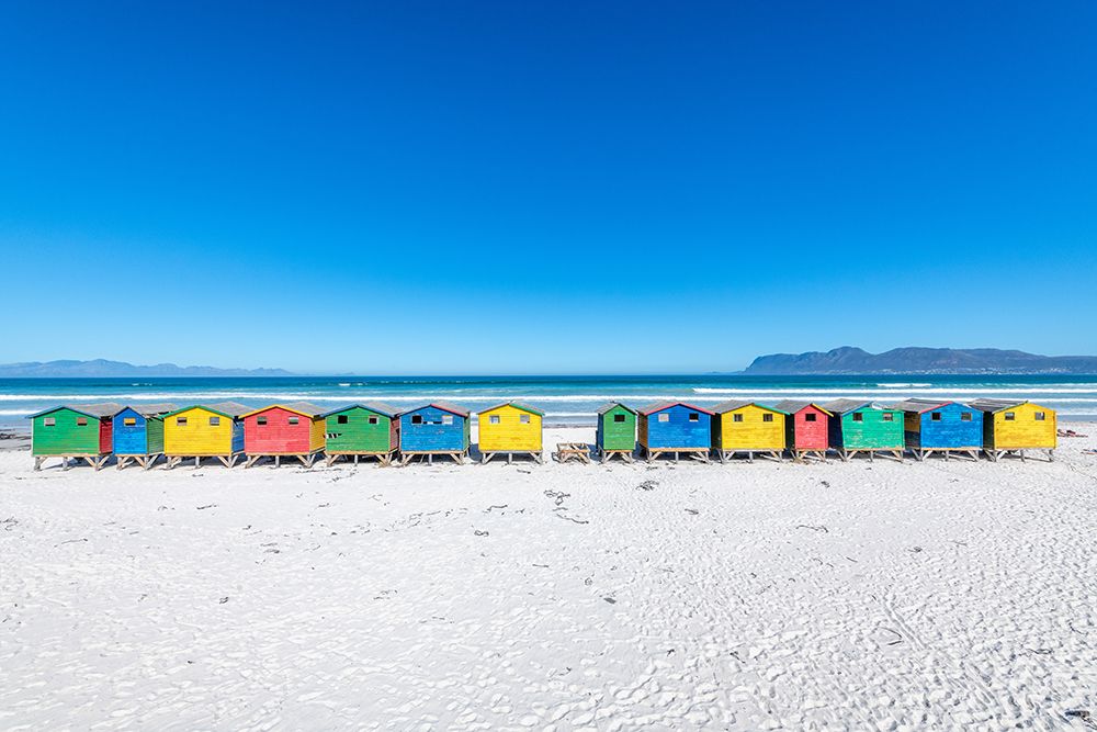 Muizenberg Beach Huts Cape Town I art print by Richard Silver for $57.95 CAD