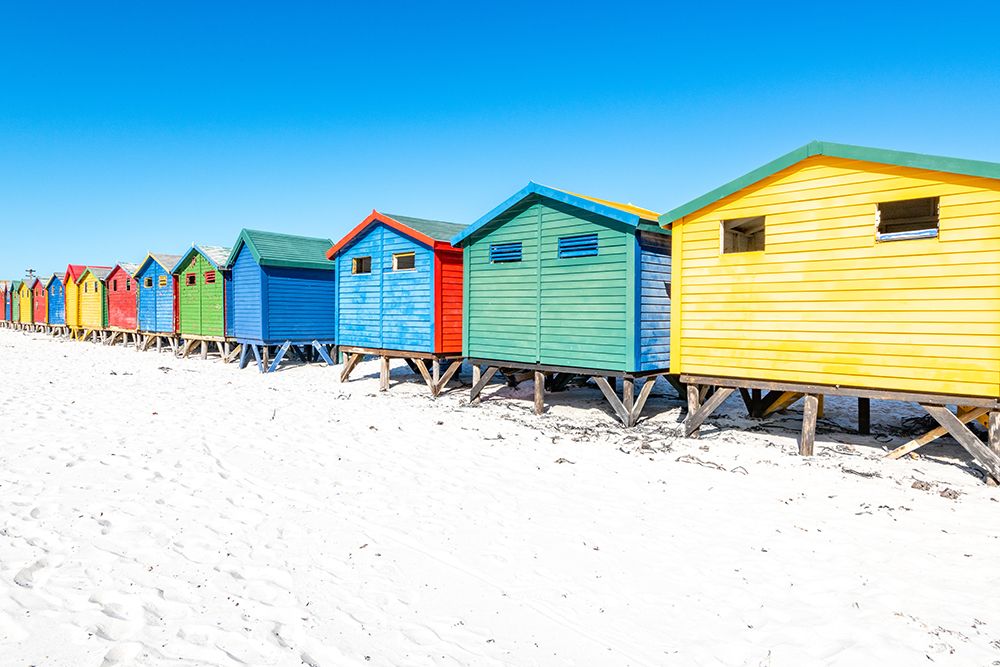 Muizenberg Beach Huts Cape Town Close View art print by Richard Silver for $57.95 CAD