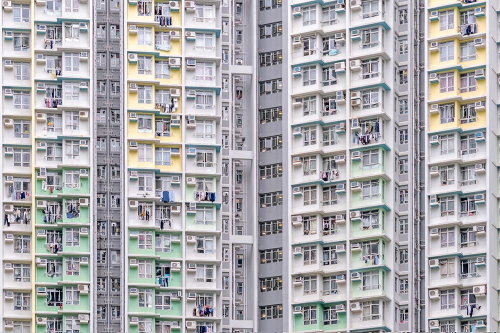 Hong Kong Dense Apartment Facade with Laundry art print by Richard Silver for $57.95 CAD