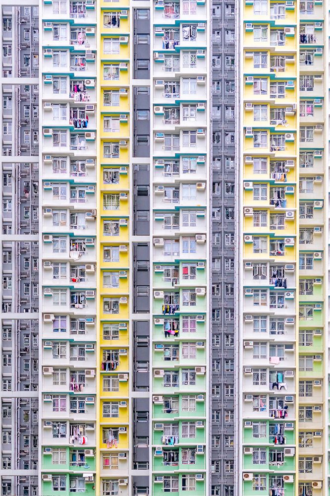 Hong Kong Dense Apartment Facade Vertical art print by Richard Silver for $57.95 CAD