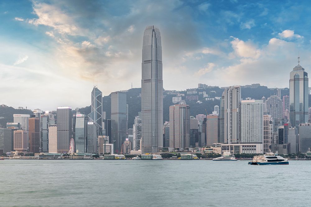 Victoria Harbour Hong Kong Skyline Day art print by Richard Silver for $57.95 CAD