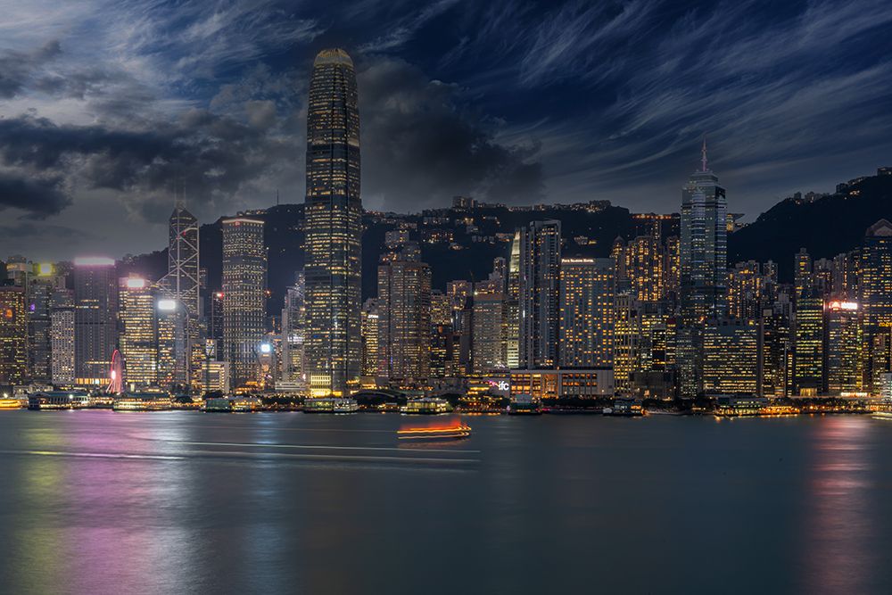 Hong Kong Skyline at Night I art print by Richard Silver for $57.95 CAD