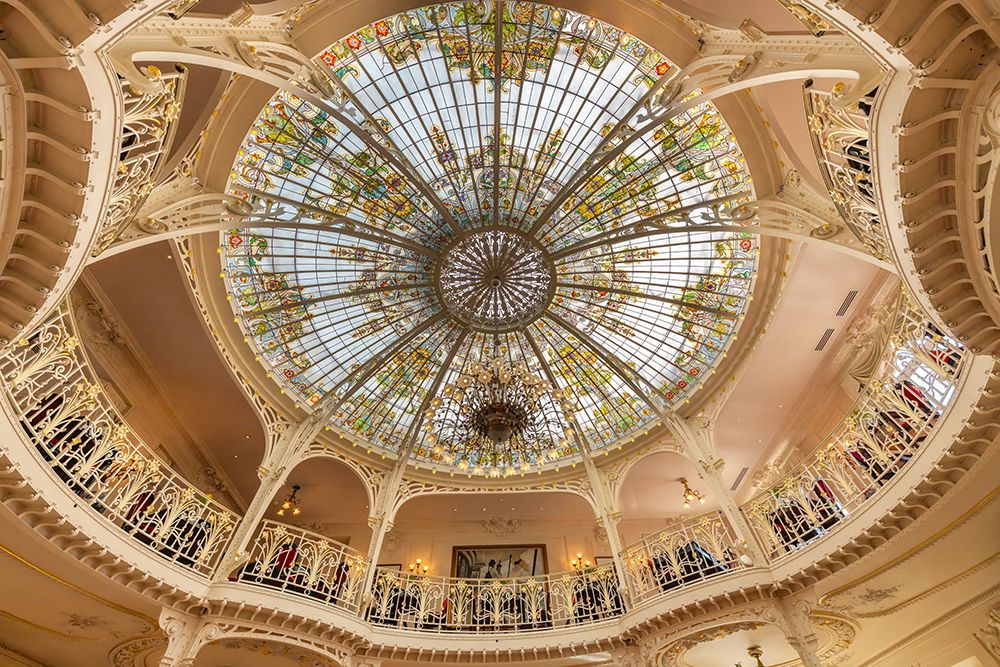 Nice French Riviera Belle Epoque Stained Glass Dome art print by Richard Silver for $57.95 CAD