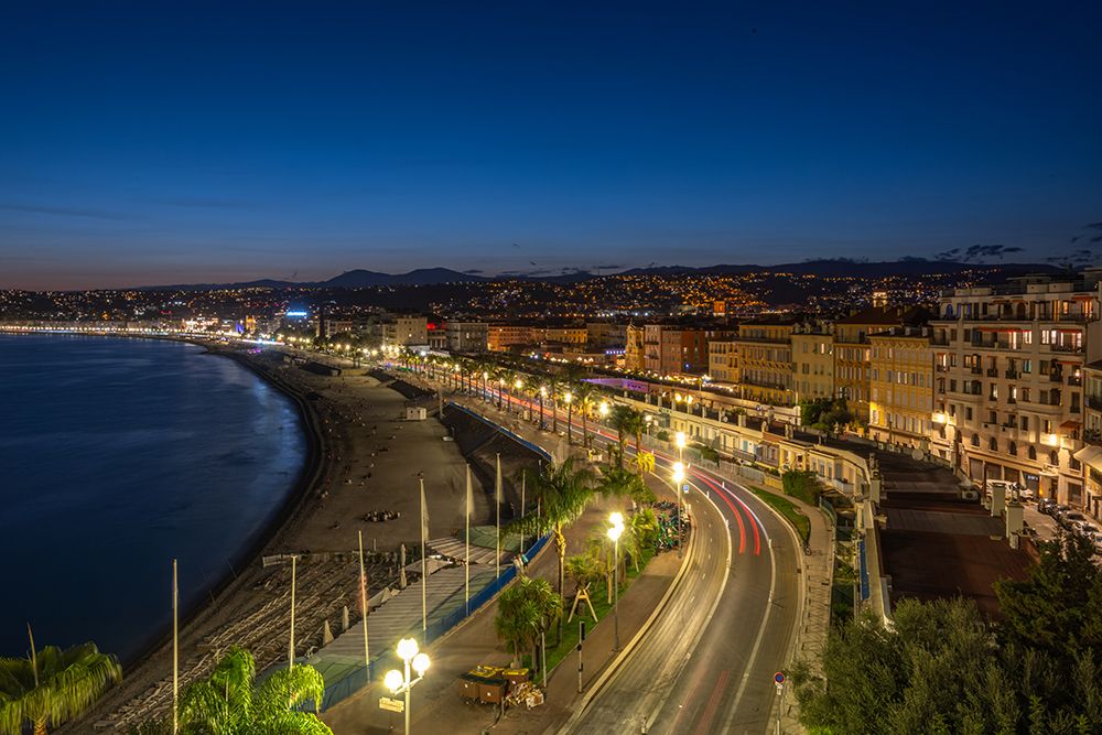 Promenade des Anglais Nice Blue Hour art print by Richard Silver for $57.95 CAD