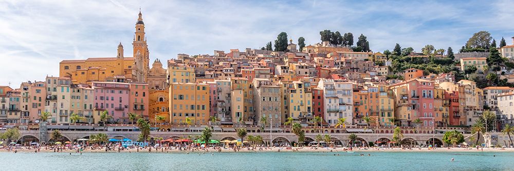 Menton French Riviera Hillside Town Panorama art print by Richard Silver for $57.95 CAD