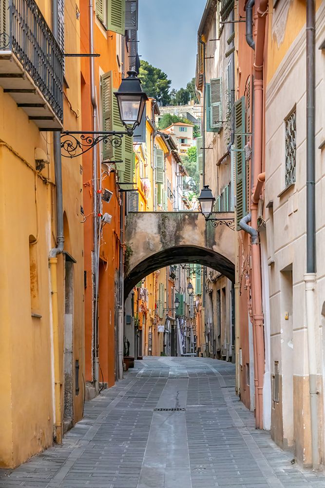 Nice French Riviera Old Town Street with Archway art print by Richard Silver for $57.95 CAD