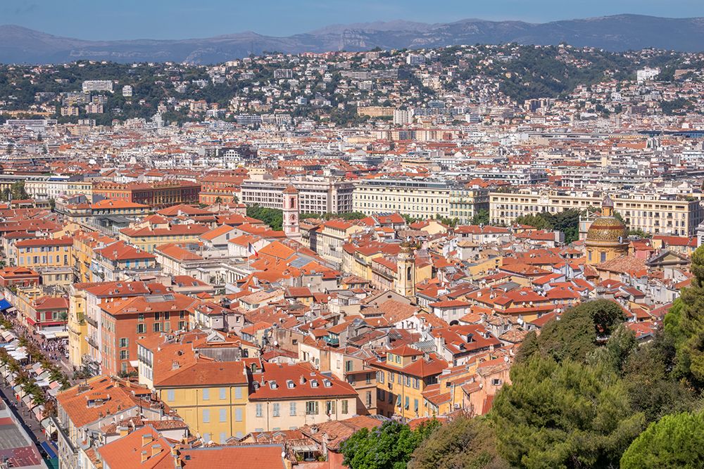 Nice French Riviera Rooftop Panorama Inland View art print by Richard Silver for $57.95 CAD