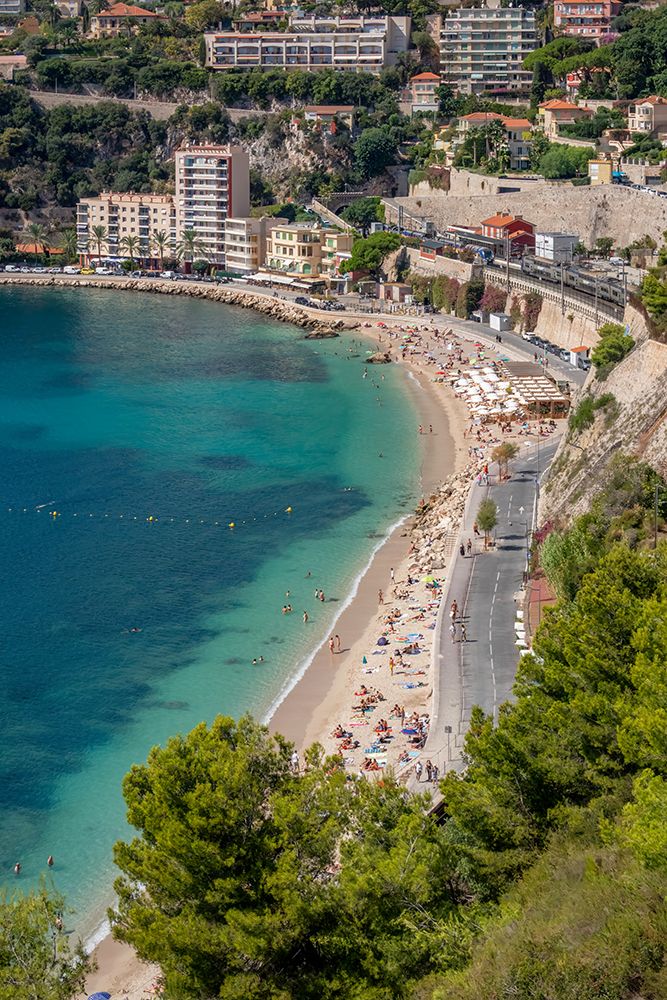 French Riviera Cove Beach and Coast Road art print by Richard Silver for $57.95 CAD
