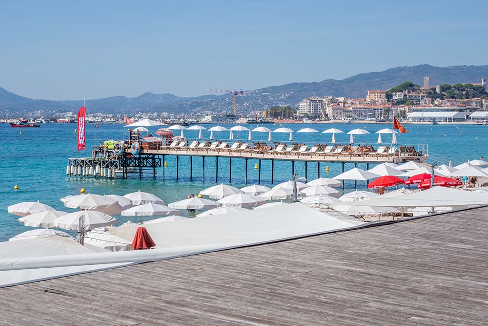 Cannes French Riviera Pier Beach Club art print by Richard Silver for $57.95 CAD