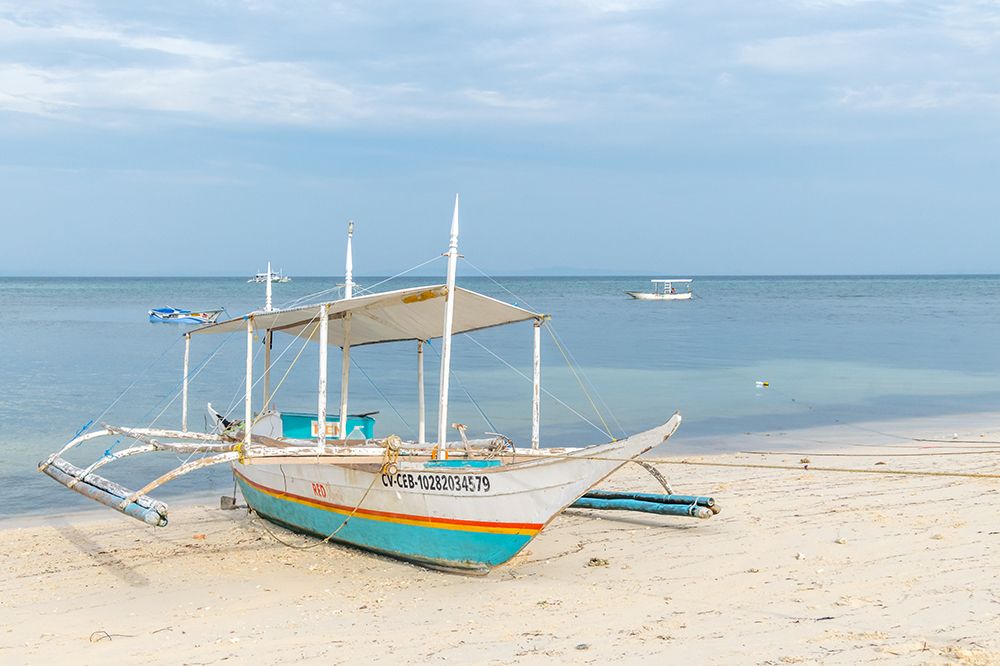Bangka Outrigger Fishing Boat on Tropical Beach, Philippines art print by Richard Silver for $57.95 CAD
