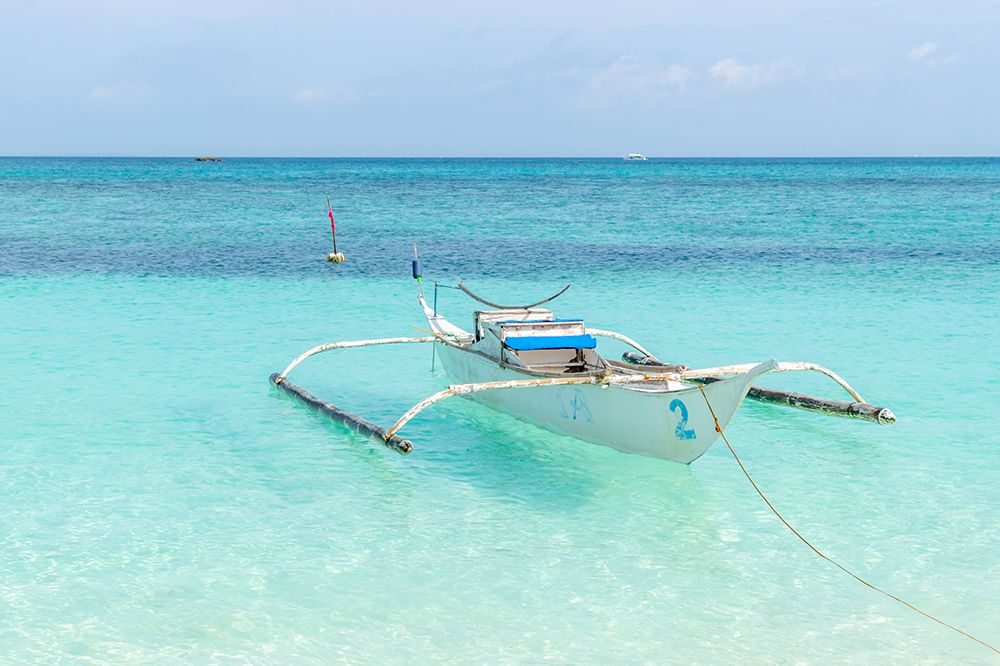 Outrigger Boat in Crystal Clear Water, Philippines, Southeast Asia art print by Richard Silver for $57.95 CAD