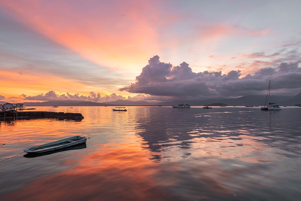 Colorful Sunset Reflections Over Harbor, Philippines art print by Richard Silver for $57.95 CAD