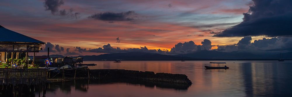 Panoramic Sunset Seascape with Pier, Philippines art print by Richard Silver for $57.95 CAD