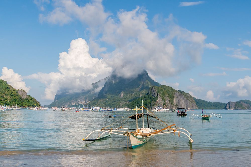 Bangka Boat on Beach, El Nido, Palawan, Philippines art print by Richard Silver for $57.95 CAD