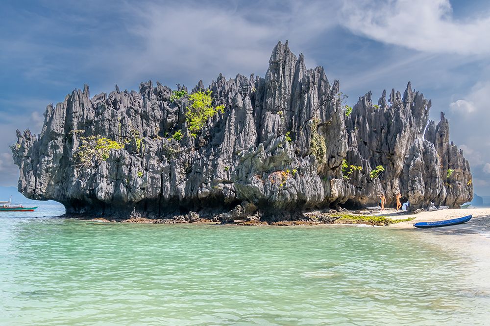 Dramatic Karst Rock Formation and Beach, El Nido, Palawan, Philippines art print by Richard Silver for $57.95 CAD