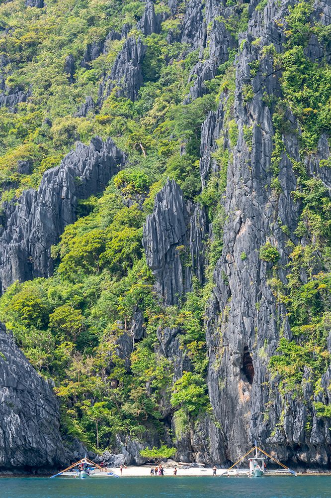 Hidden Beach Cove Between Limestone Cliffs, El Nido, Palawan, Philippines art print by Richard Silver for $57.95 CAD