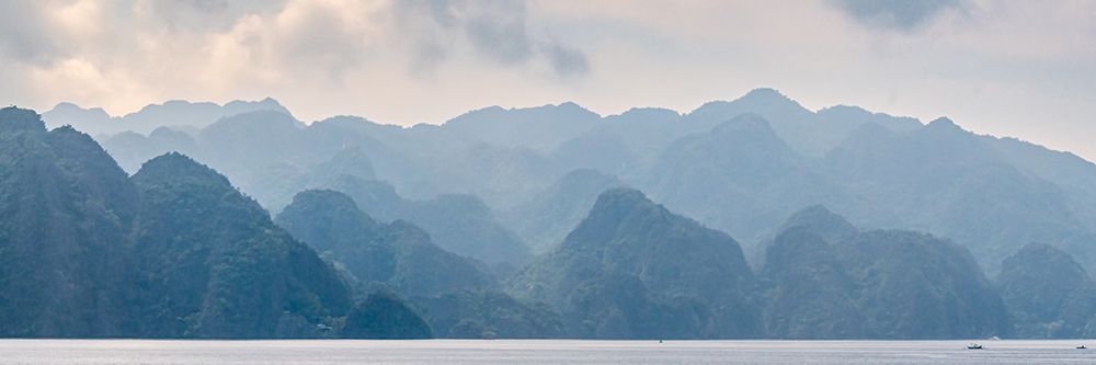 Panoramic Misty Karst Mountains, El Nido, Palawan, Philippines art print by Richard Silver for $57.95 CAD