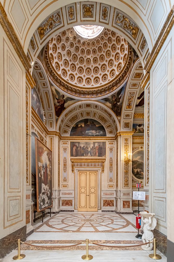 Grand Palace Entrance Hall with Dome, Naples, Italy art print by Richard Silver for $57.95 CAD