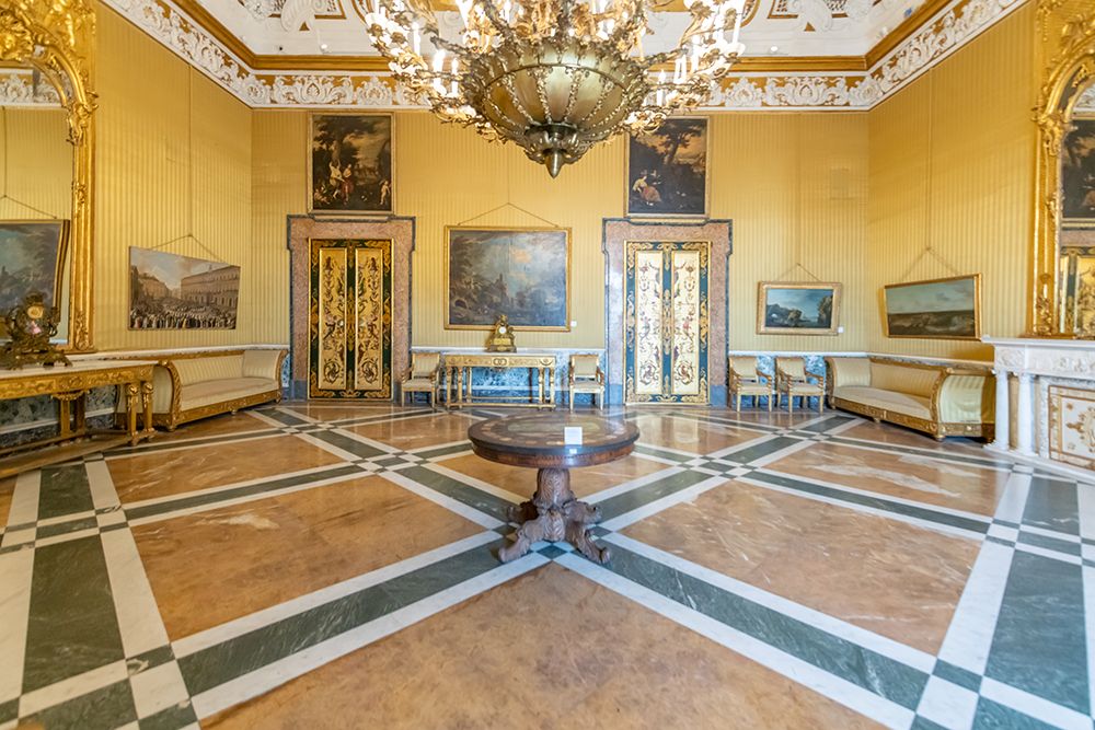 Opulent Palace Room with Marble Floor, Naples, Italy art print by Richard Silver for $57.95 CAD