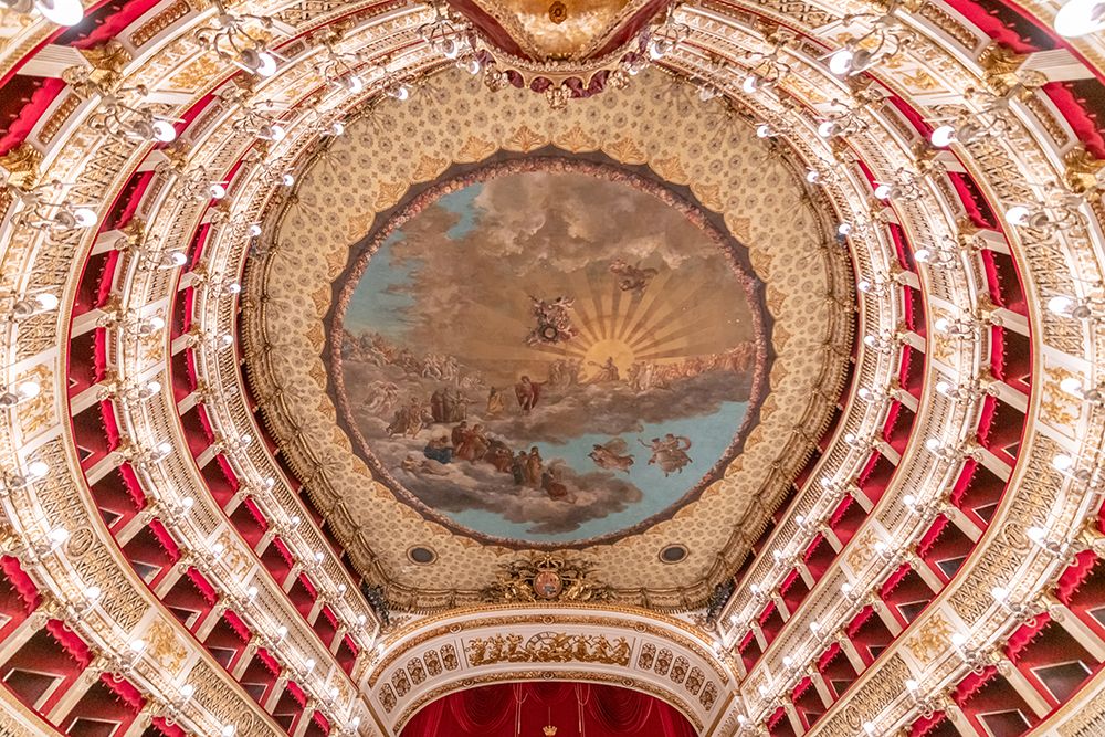 Opera House Dome Ceiling Mural, Naples, Italy art print by Richard Silver for $57.95 CAD