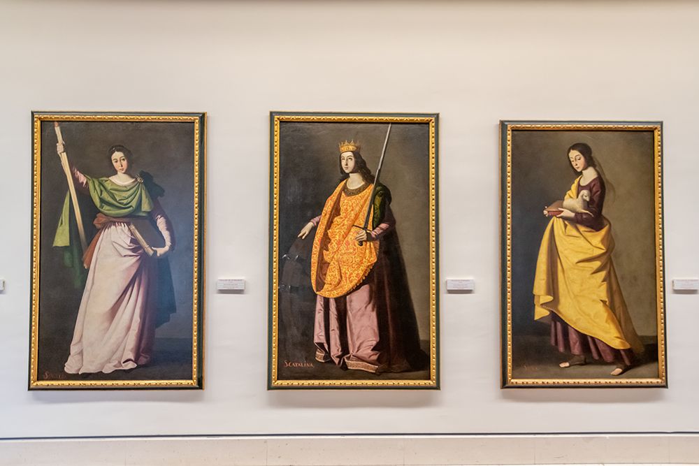 Religious Figure Portrait Paintings in Gallery, Seville, Spain art print by Richard Silver for $57.95 CAD
