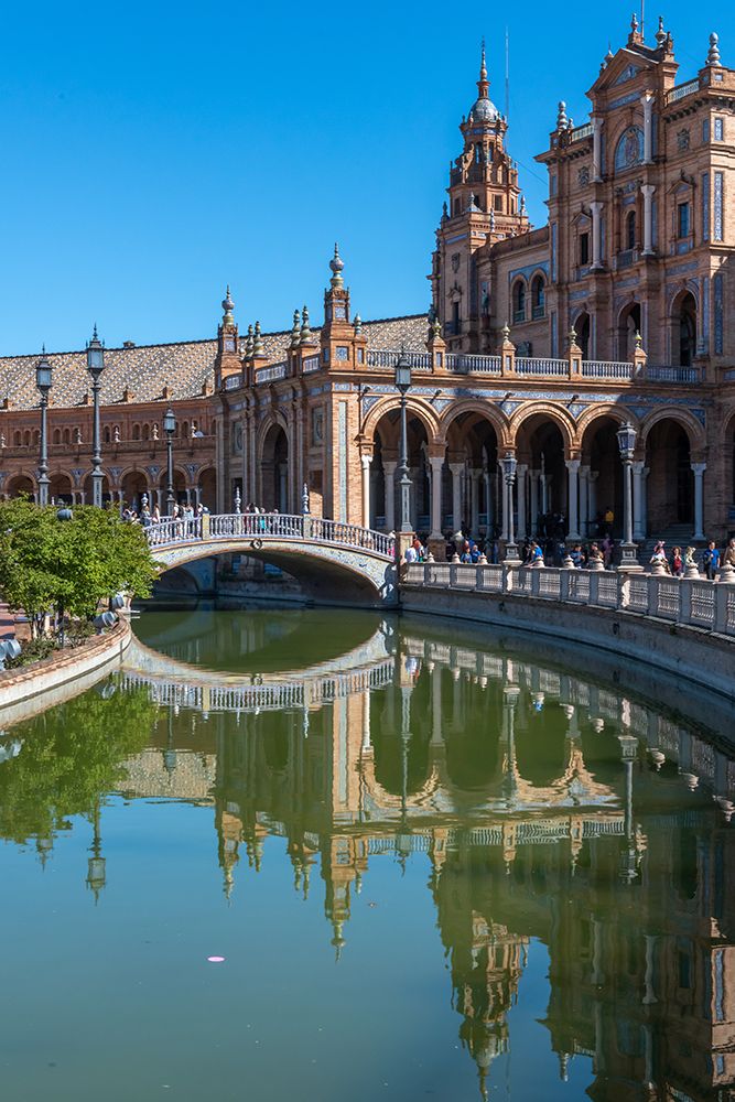 Plaza de Espana Bridge Reflection, Seville, Spain art print by Richard Silver for $57.95 CAD