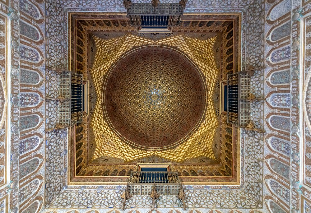 Hall of Ambassadors Dome, Real Alcazar, Seville, Spain art print by Richard Silver for $57.95 CAD